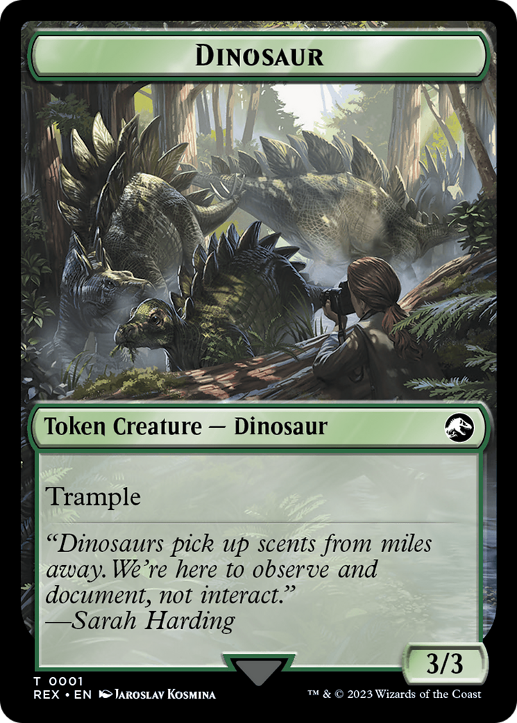 Treasure (0018) // Dinosaur (0001) Double-Sided Token [The Lost Caverns of Ixalan Tokens] | Clutch Gaming