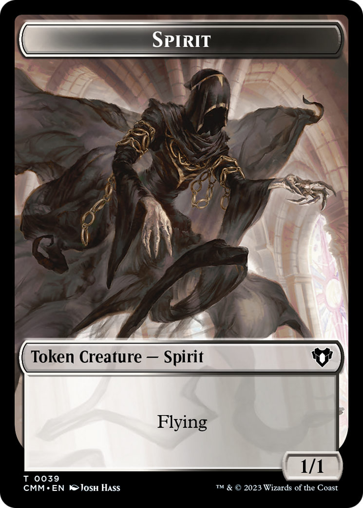 Spirit (0039) // Zombie (0013) Double-Sided Token [Commander Masters Tokens] | Clutch Gaming