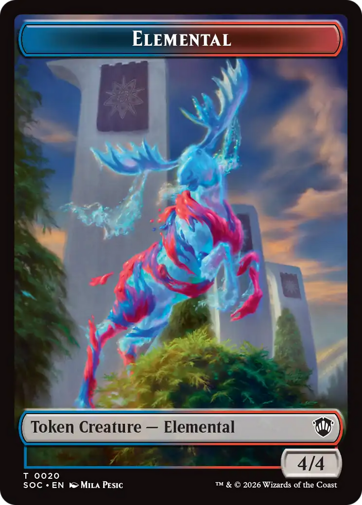 Elemental (0020) // Manifest Double-Sided Token [Secrets of Strixhaven Commander Tokens] | Clutch Gaming