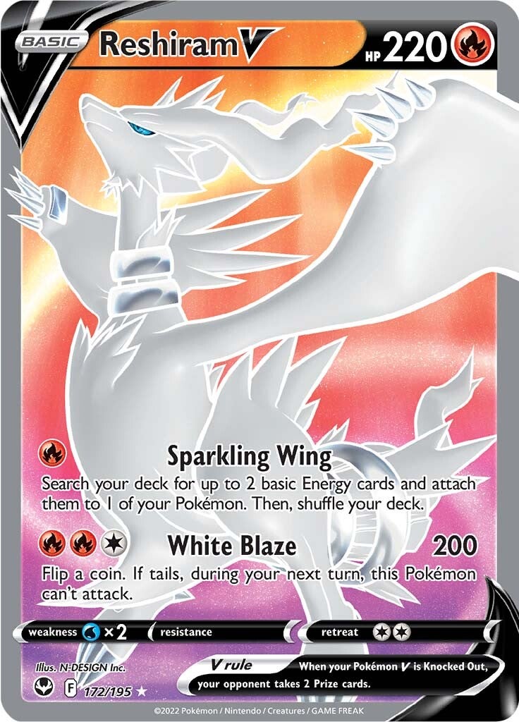 Reshiram V (172/195) [Sword & Shield: Silver Tempest] | Clutch Gaming