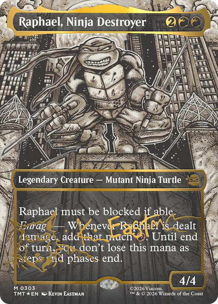 Raphael, Ninja Destroyer (Borderless) (Gold-Stamped Signature) [Teenage Mutant Ninja Turtles] | Clutch Gaming
