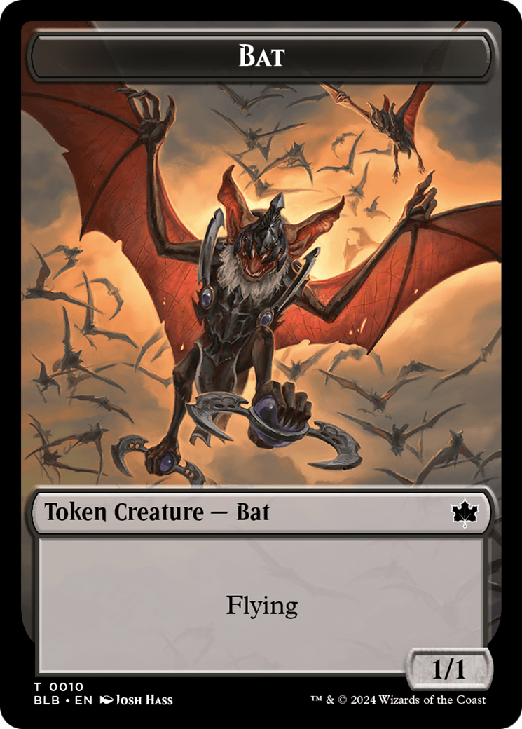 Bat // Warren Warleader Double-Sided Token [Bloomburrow Tokens] | Clutch Gaming