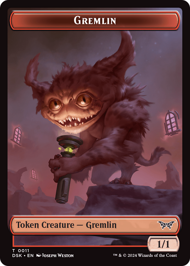 Glimmer // Gremlin Double-Sided Token [Duskmourn: House of Horror Tokens] | Clutch Gaming