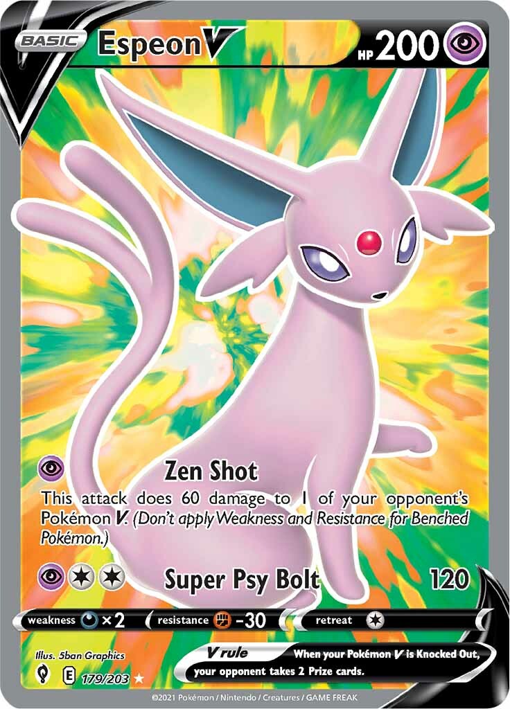 Espeon V (179/203) [Sword & Shield: Evolving Skies] | Clutch Gaming