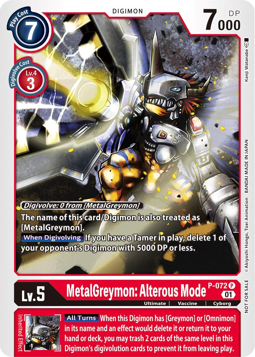 MetalGreymon: Alterous Mode [P-072] (Update Pack) [Promotional Cards] | Clutch Gaming