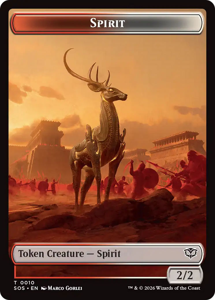 Copy // Spirit (0010) Double-Sided Token [Secrets of Strixhaven Tokens] | Clutch Gaming