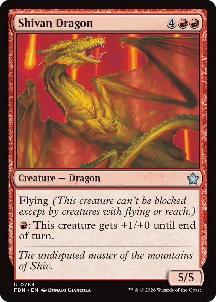 Shivan Dragon (0763) [Foundations] | Clutch Gaming