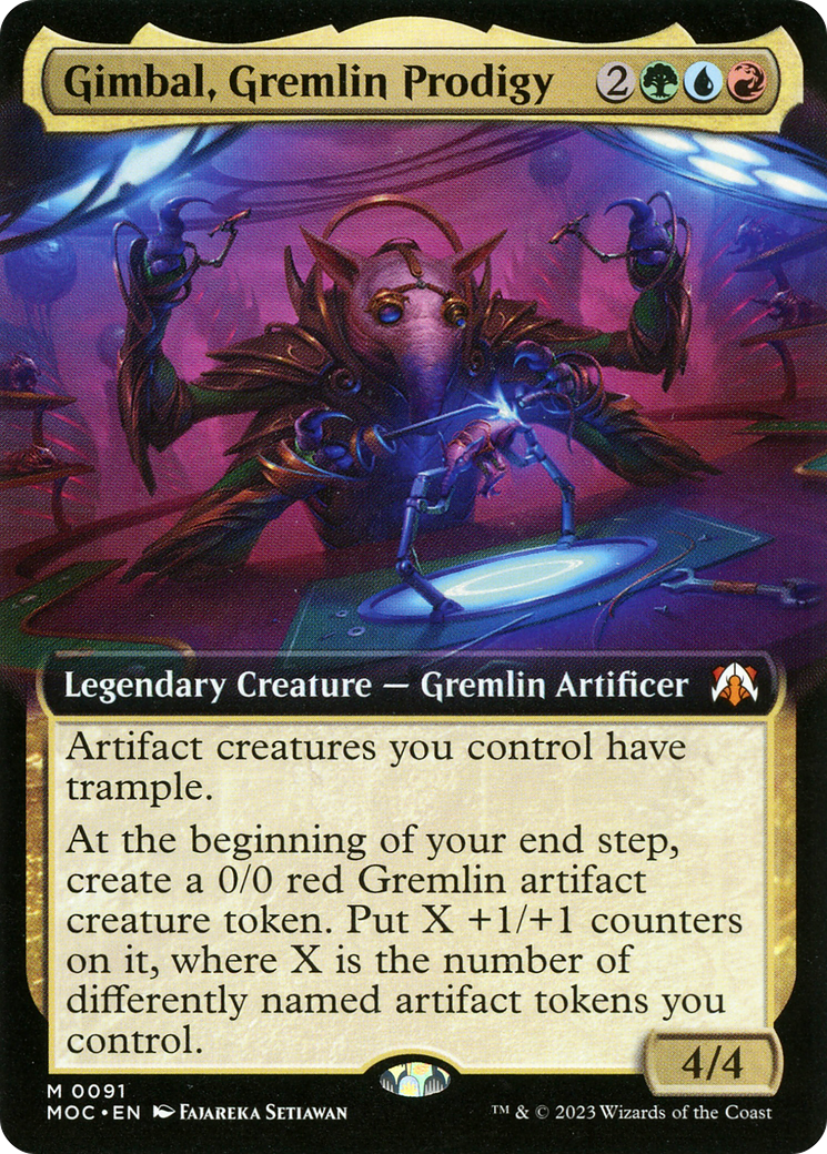 Gimbal, Gremlin Prodigy (Extended Art) [March of the Machine Commander] | Clutch Gaming