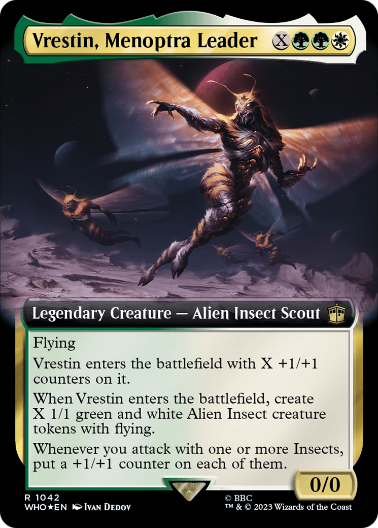 Vrestin, Menoptra Leader (Extended Art) (Surge Foil) [Doctor Who] | Clutch Gaming