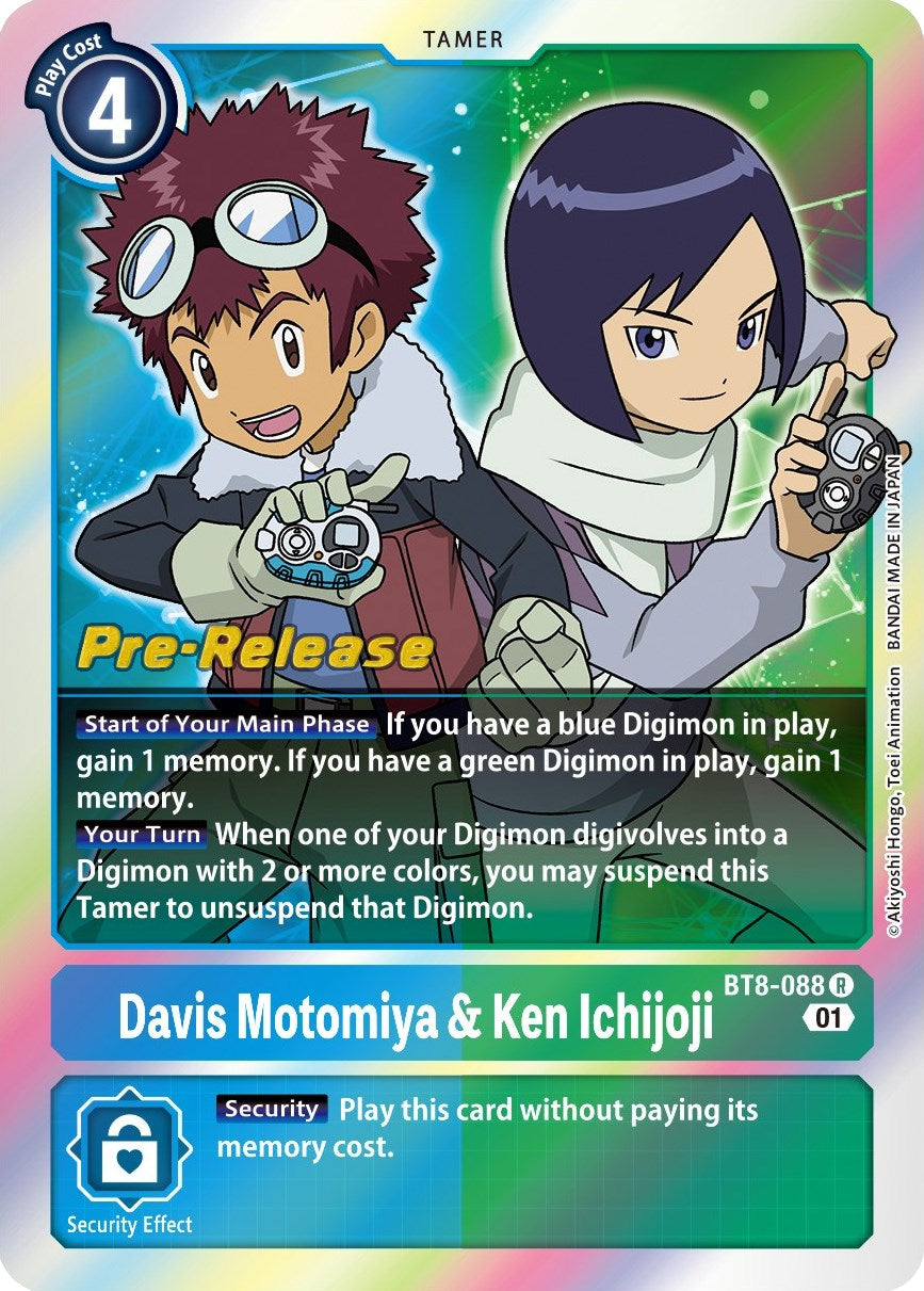 Davis Motomiya & Ken Ichijoji [BT8-088] [New Awakening Pre-Release Cards] | Clutch Gaming