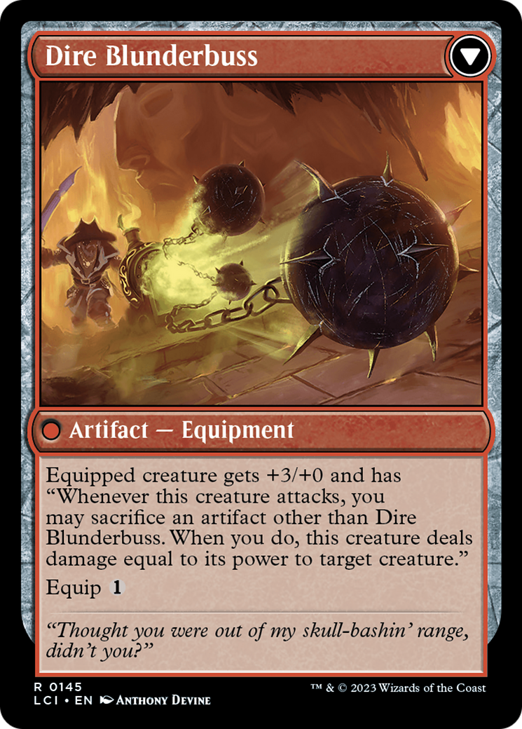 Dire Flail // Dire Blunderbuss [The Lost Caverns of Ixalan Prerelease Cards] | Clutch Gaming