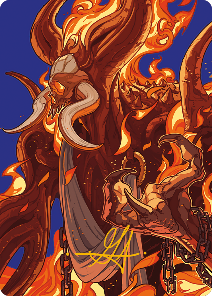 Phlage, Titan of Fire's Fury Art Card (Gold-Stamped Signature) [Modern Horizons 3 Art Series] | Clutch Gaming