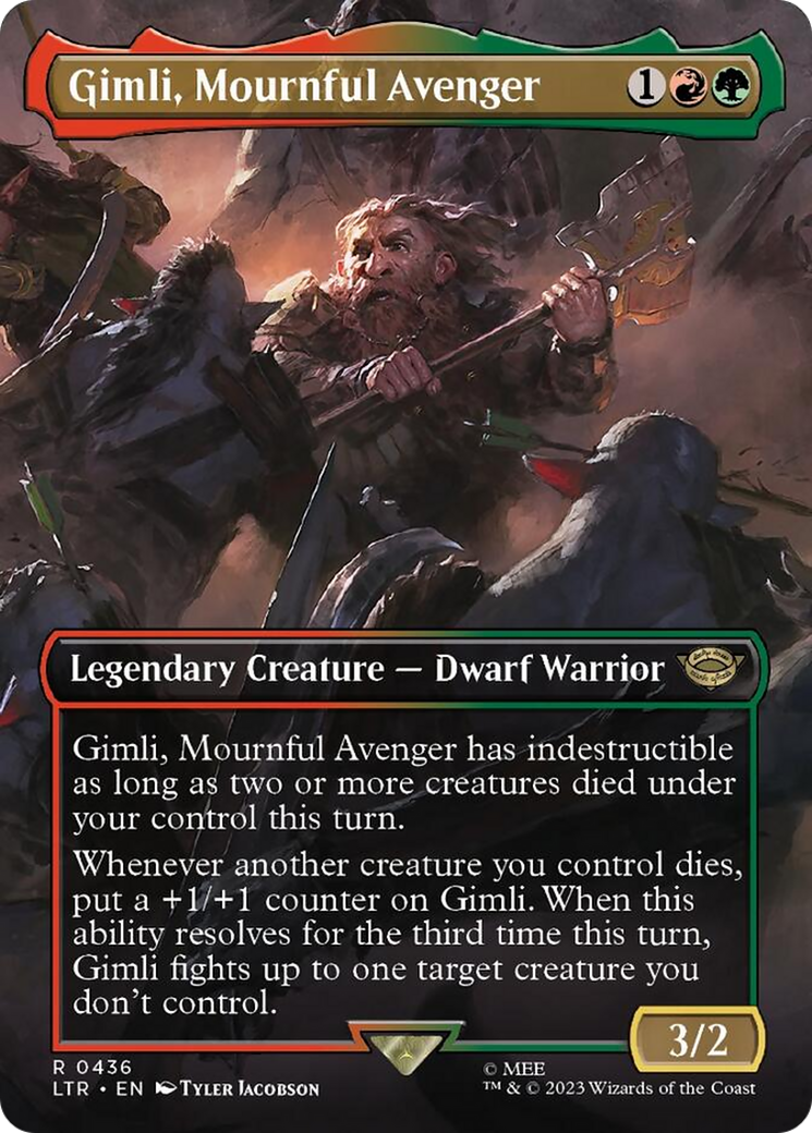 Gimli, Mournful Avenger (Borderless Alternate Art) [The Lord of the Rings: Tales of Middle-Earth] | Clutch Gaming