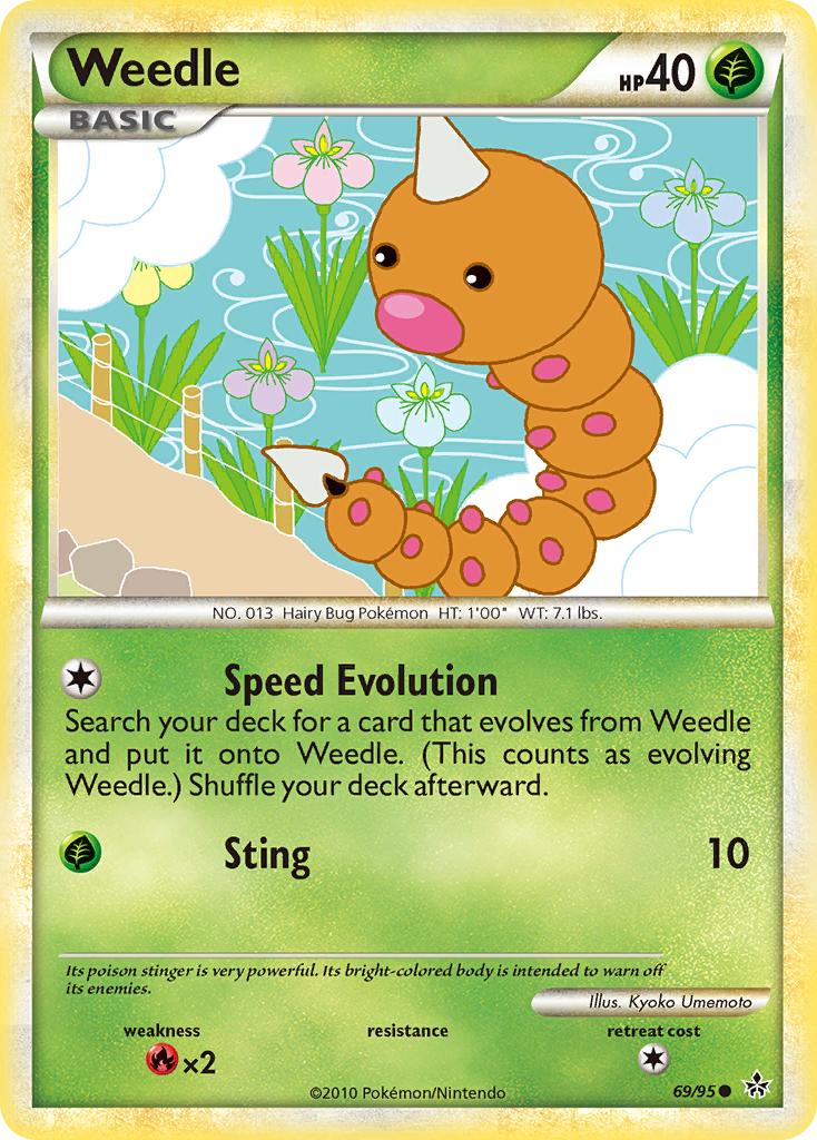 Weedle (69/95) [HeartGold & SoulSilver: Unleashed] | Clutch Gaming