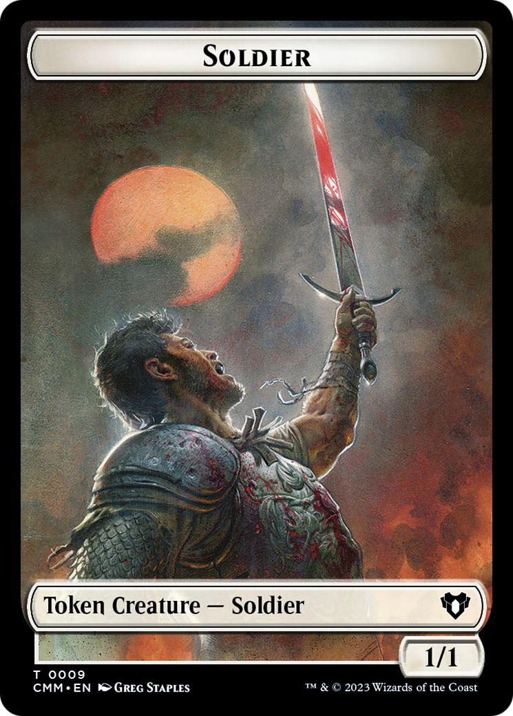 Soldier // Elephant Double-Sided Token [Commander Masters Tokens] | Clutch Gaming