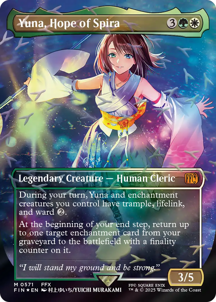 Yuna, Hope of Spira (Borderless) (Chocobo Track Foil) [FINAL FANTASY] | Clutch Gaming