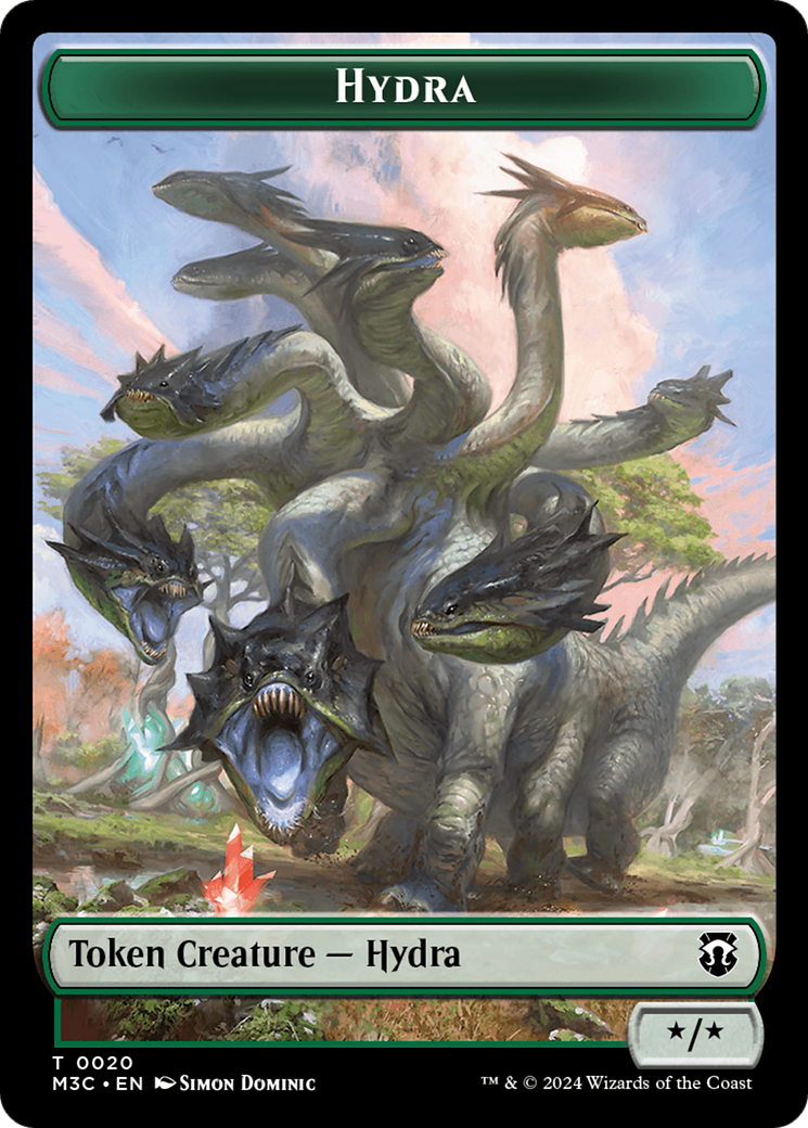 Hydra (Ripple Foil) // Boar Double-Sided Token [Modern Horizons 3 Commander Tokens] | Clutch Gaming