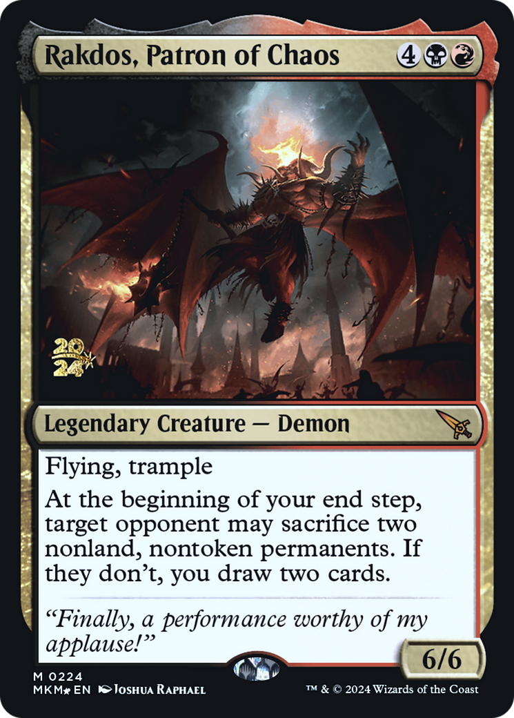 Rakdos, Patron of Chaos [Murders at Karlov Manor Prerelease Promos] | Clutch Gaming