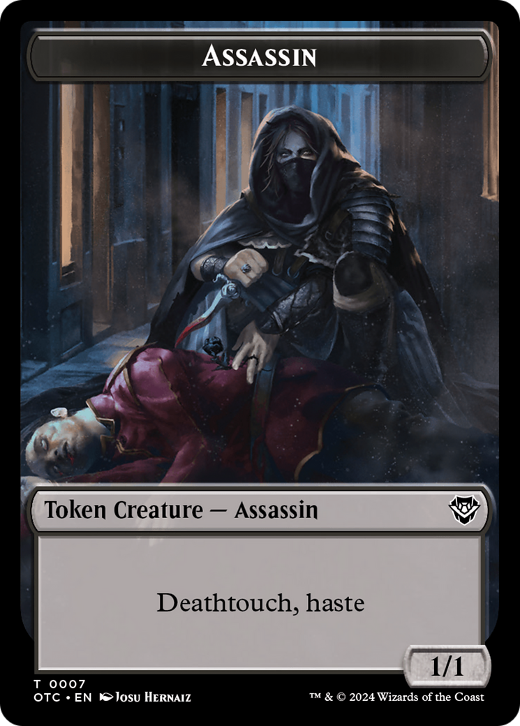 Assassin // Food Double-Sided Token [Outlaws of Thunder Junction Commander Tokens] | Clutch Gaming