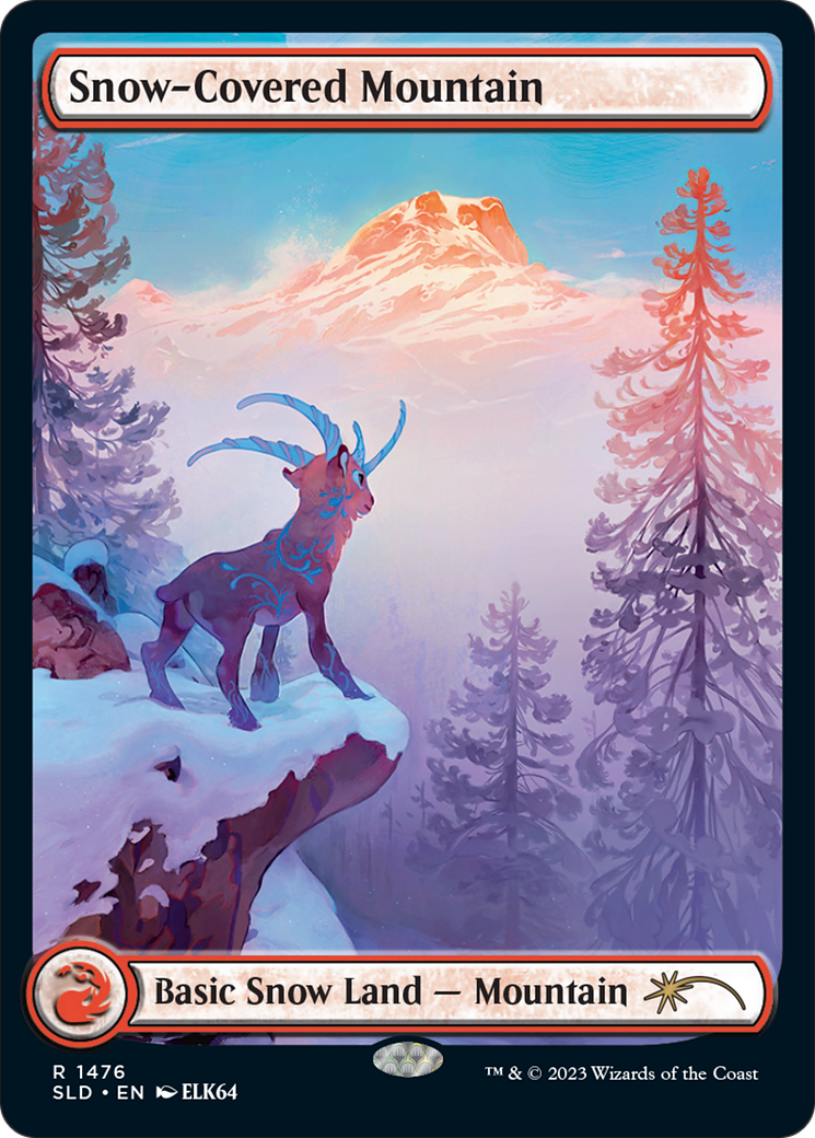 Snow-Covered Mountain (1476) (Rainbow Foil) [Secret Lair Drop Series] | Clutch Gaming