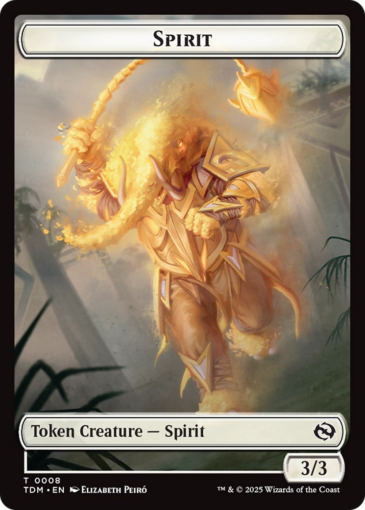 Spirit (0008) // Spirit (0009) Double-Sided Token [Tarkir: Dragonstorm Tokens] | Clutch Gaming