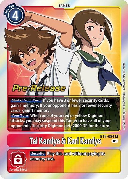 Tai Kamiya & Kari Kamiya [BT9-084] [X Record Pre-Release Promos] | Clutch Gaming