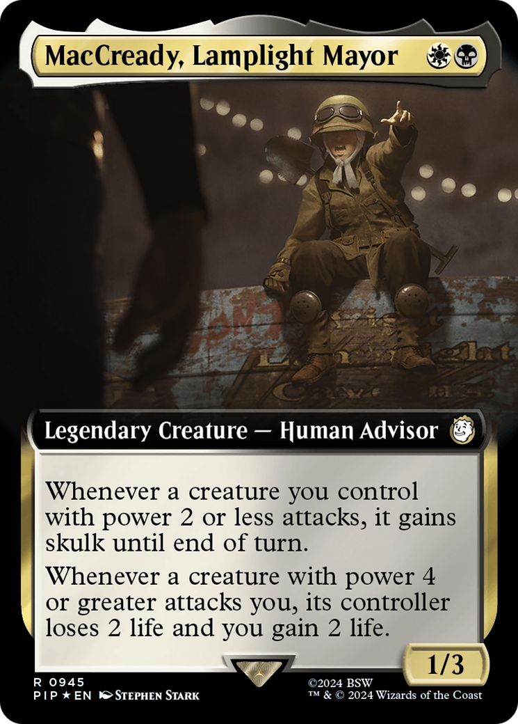 MacCready, Lamplight Mayor (Extended Art) (Surge Foil) [Fallout] | Clutch Gaming