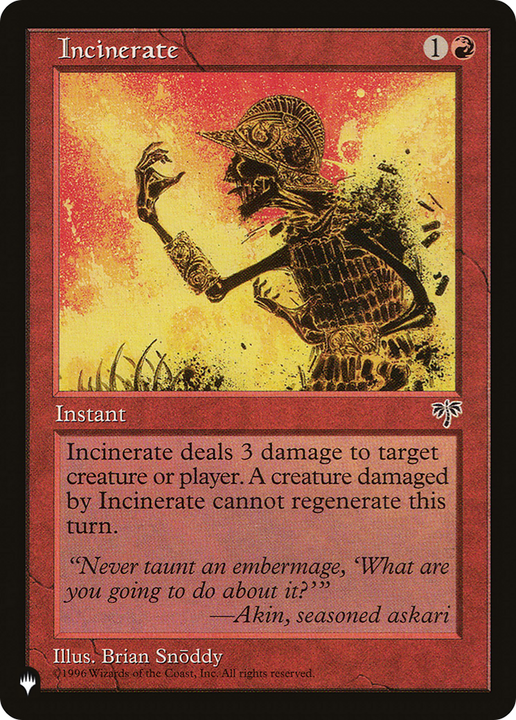 Incinerate [The List Reprints] | Clutch Gaming