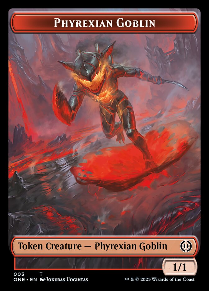 Rebel // Phyrexian Goblin Double-Sided Token [Phyrexia: All Will Be One Tokens] | Clutch Gaming