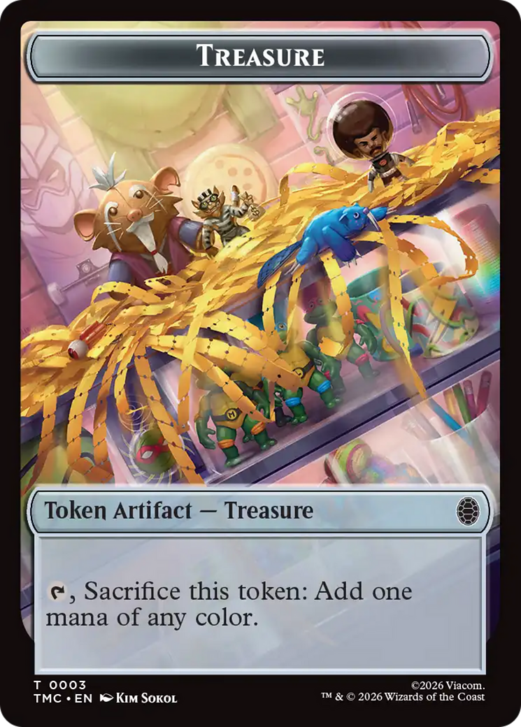 Treasure // Copy Double-Sided Token [Teenage Mutant Ninja Turtles Commander Tokens] | Clutch Gaming