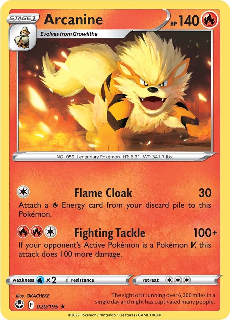 Arcanine (020/195) [Sword & Shield: Silver Tempest] | Clutch Gaming