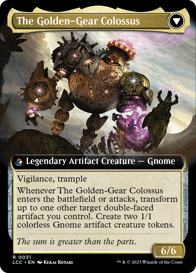 Tetzin, Gnome Champion // The Golden-Gear Colossus (Extended Art) [The Lost Caverns of Ixalan Commander] | Clutch Gaming