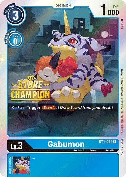 Gabumon [BT1-029] (Store Champion) [Release Special Booster Promos] | Clutch Gaming