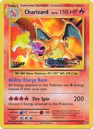 Charizard (11/108) (XY Evolutions Staff Prerelease) [XY: Black Star Promos] | Clutch Gaming