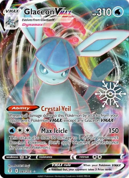 Glaceon VMAX (041/203) (Holiday Calendar) [Sword & Shield: Evolving Skies] | Clutch Gaming