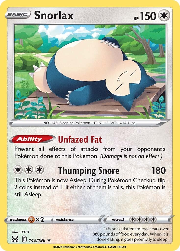 Snorlax (143/196) [Sword & Shield: Lost Origin] | Clutch Gaming