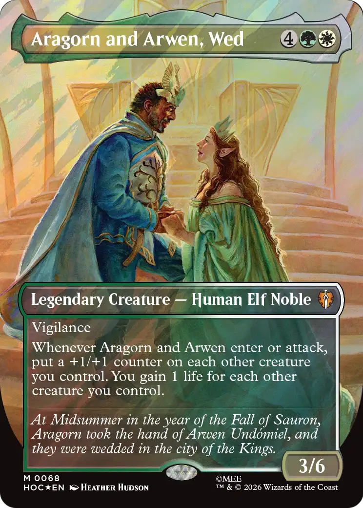 Aragorn and Arwen, Wed (Borderless) (Surge Foil) [The Hobbit] | Clutch Gaming