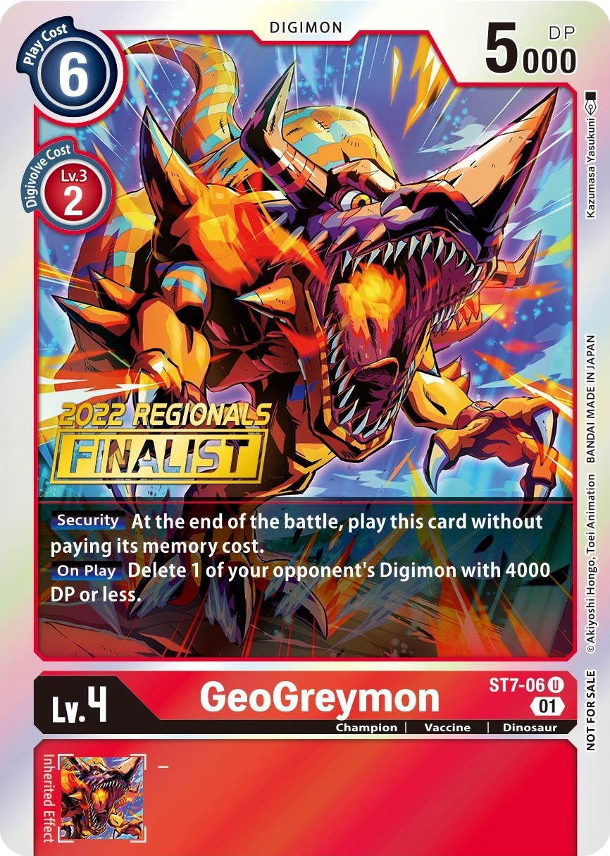 GeoGreymon [ST7-06] (2022 Championship Offline Regional) (Online Finalist) [Starter Deck: Gallantmon Promos] | Clutch Gaming