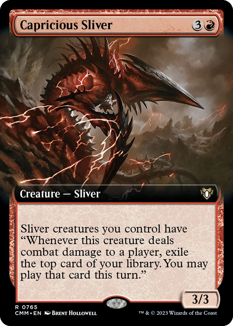 Capricious Sliver (Extended Art) [Commander Masters] | Clutch Gaming