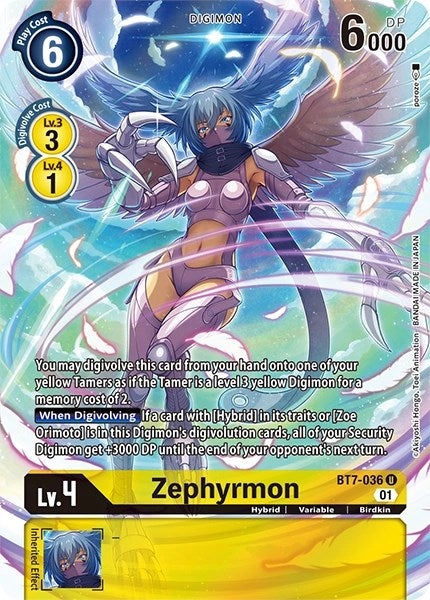 Zephyrmon [BT7-036] (Alternate Art) [Dimensional Phase] | Clutch Gaming