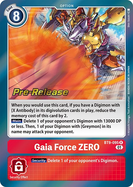 Gaia Force ZERO [BT9-095] [X Record Pre-Release Promos] | Clutch Gaming