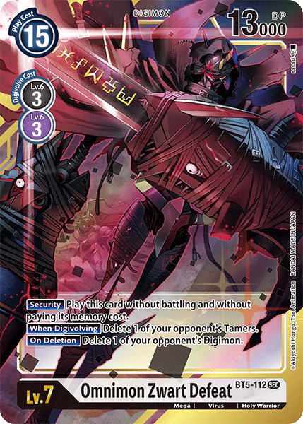 Omnimon Zwart Defeat [BT5-112] (Alternate Art) [Battle of Omni] | Clutch Gaming