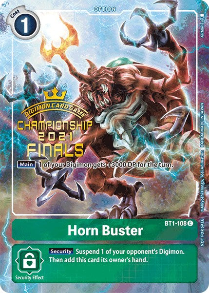 Horn Buster [BT1-108] (2021 Championship Finals Tamer's Evolution Pack) [Release Special Booster Promos] | Clutch Gaming