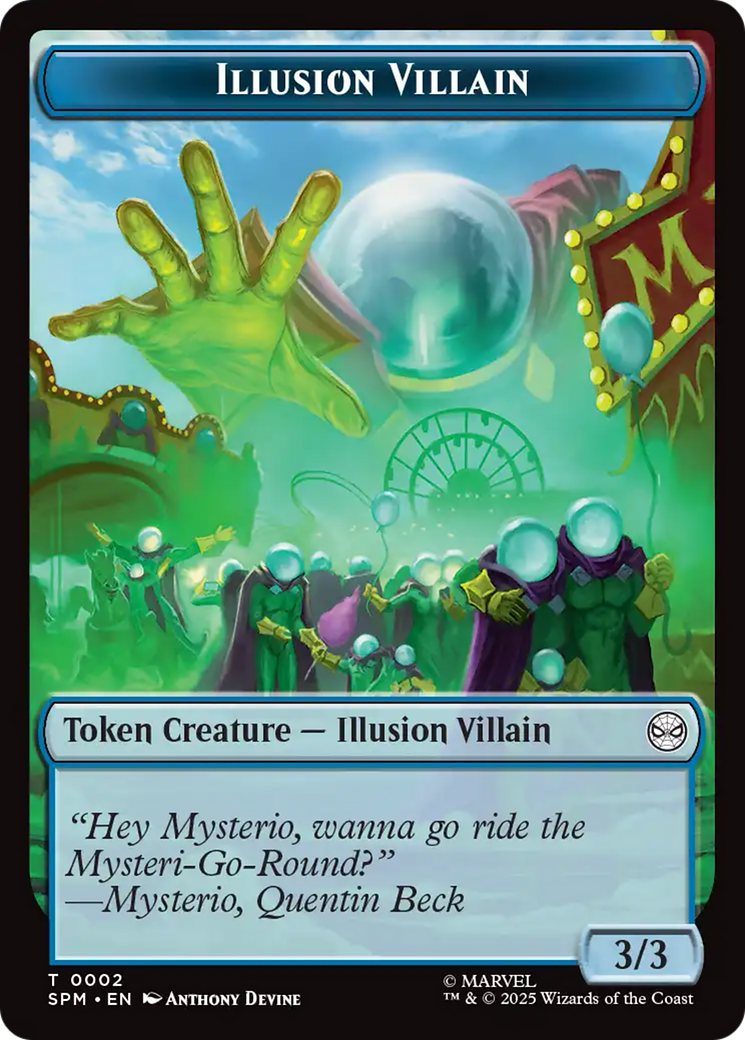 Spider // Illusion Villain Double-Sided Token [Marvel's Spider-Man Tokens] | Clutch Gaming