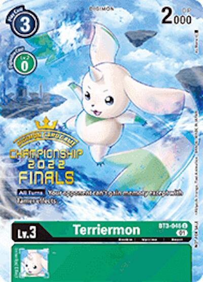 Terriermon [BT3-046] (2022 Championship Finals Digimon Tamers Pack) [Release Special Booster Promos] | Clutch Gaming