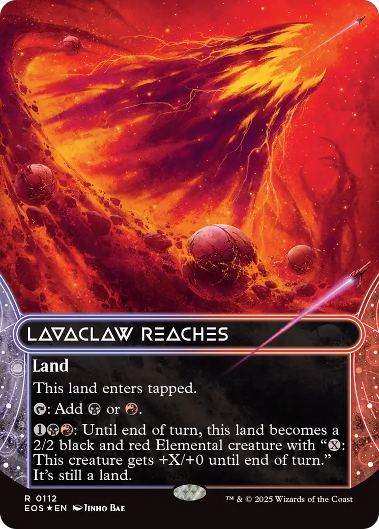 Lavaclaw Reaches (0112) (Borderless) (Galaxy Foil) [Edge of Eternities: Stellar Sights] | Clutch Gaming