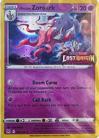 Hisuian Zoroark (076/196) (Lost Origin Stamp) [Sword & Shield: Lost Origin] | Clutch Gaming