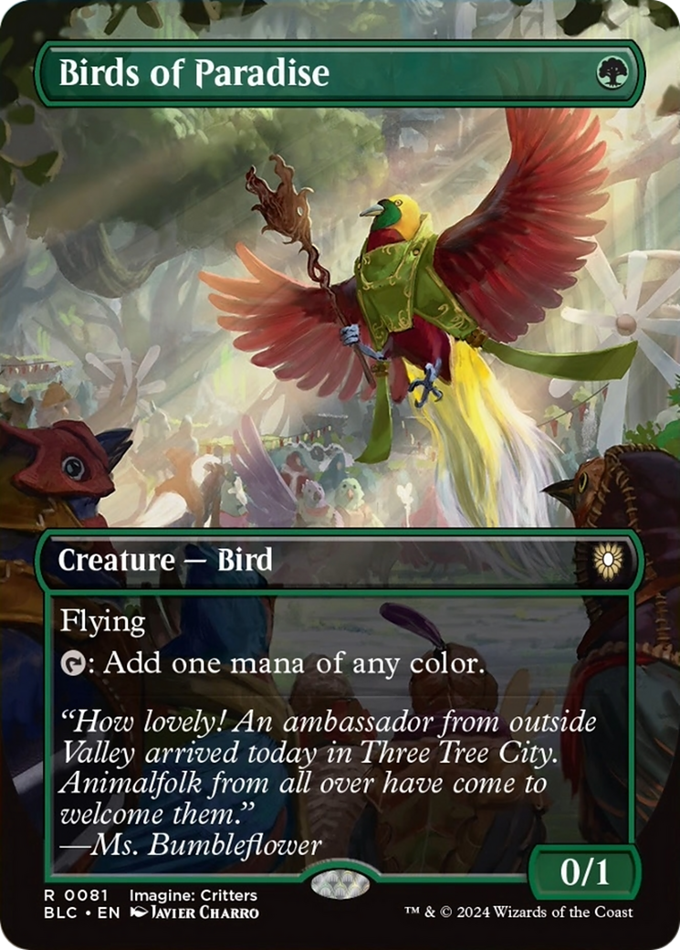 Birds of Paradise (Borderless) [Bloomburrow Commander] | Clutch Gaming