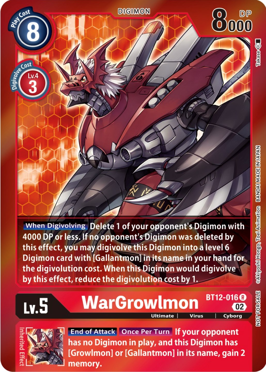 WarGrowlmon [BT12-016] (Tamer Party -Special-) [Across Time Promos] | Clutch Gaming