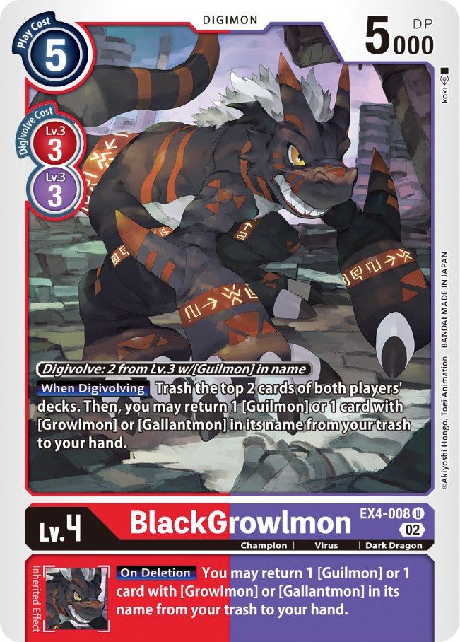 BlackGrowlmon [EX4-008] [Alternative Being Booster] | Clutch Gaming